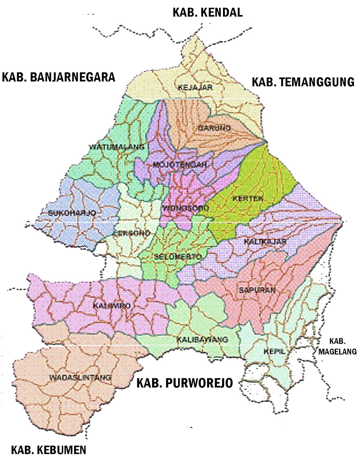 Peta Kabupaten Wonosobo